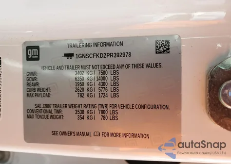 2023 Chevrolet Suburban C1500 Premier from USA, damaged, VIN 1GNSCFKD2PR392978